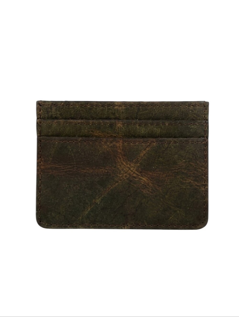 Myra Bag Espresso Brown Distressed Leather Card Holder  4"x3"